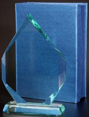 Награда стеклянная (сувенир) G018 270х175х19 в комплекте коробка
