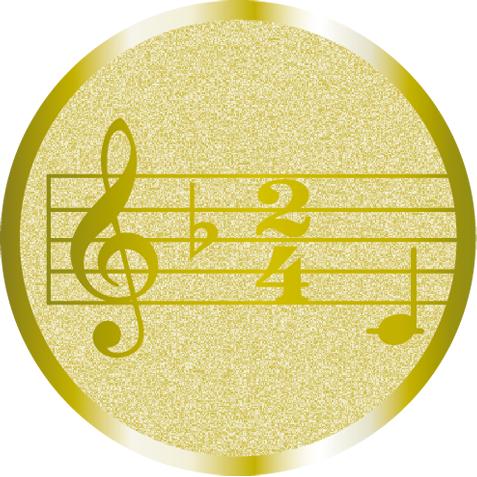 Жетон №1013 (Музыка, диаметр 25 мм, цвет золото)