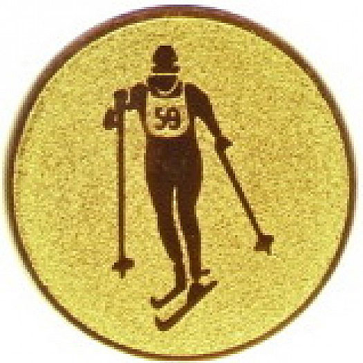 Жетон №562 (Беговые лыжи, диаметр 50 мм, цвет золото)