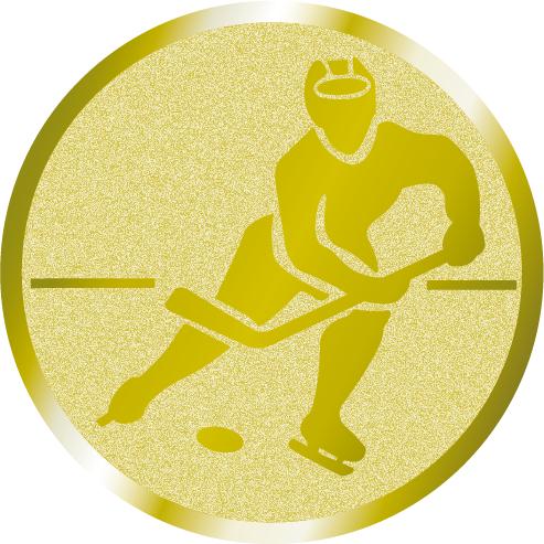 Жетон №1043 (Хоккей, диаметр 25 мм, цвет золото)