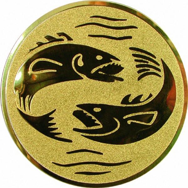 Жетон №64 (Рыболовство, диаметр 25 мм, цвет золото)