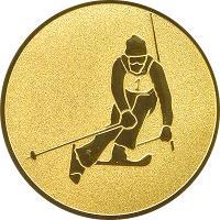 Жетон №124 (Лыжный спорт, диаметр 25 мм, цвет золото)