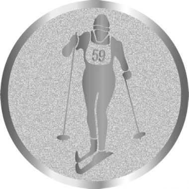 Жетон №1038 (Лыжный спорт, диаметр 25 мм, цвет серебро)
