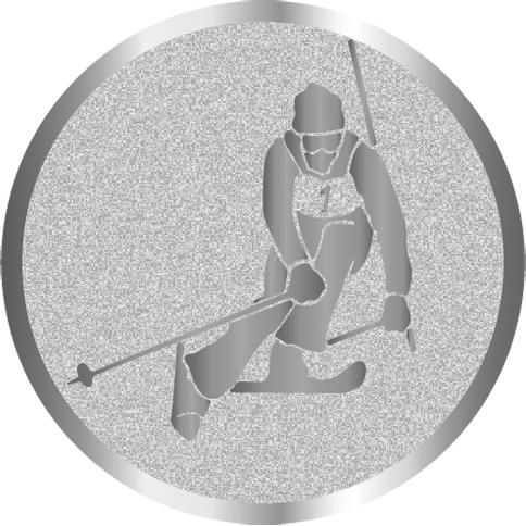 Жетон №1035 (Лыжный спорт, диаметр 25 мм, цвет серебро)