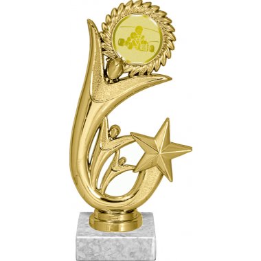 Фигурка №1050-1158 (Картинг, высота 17 см (Фигурка, жетон для вклейки плюс цоколь и крепёж))