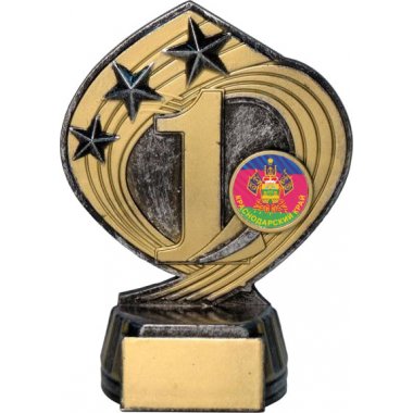 Фигурка №1197-243 (Краснодарский край, высота 14 см (Фигурка плюс жетон для вклейки)) (Размер табличек: 45x20 мм)