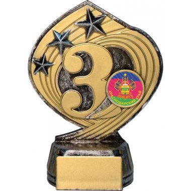 Фигурка №1197-243 (Краснодарский край, высота 14 см (Фигурка плюс жетон для вклейки)) (Размер табличек: 45x20 мм)