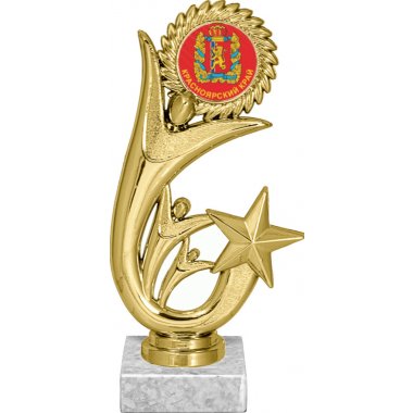 Фигурка №1198-1158 (Красноярский край, высота 17 см (Фигурка, жетон для вклейки плюс цоколь и крепёж))