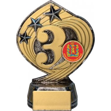 Фигурка №1198-243 (Красноярский край, высота 14 см (Фигурка плюс жетон для вклейки)) (Размер табличек: 45x20 мм)
