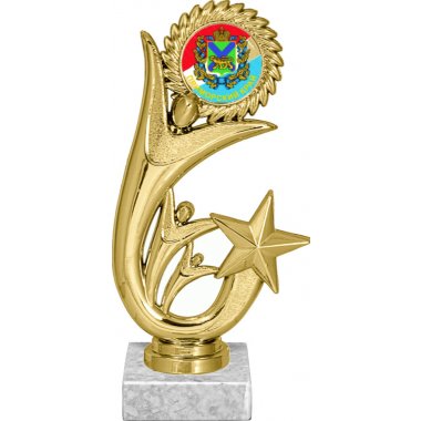 Фигурка №1199-1158 (Приморский край, высота 17 см (Фигурка, жетон для вклейки плюс цоколь и крепёж))