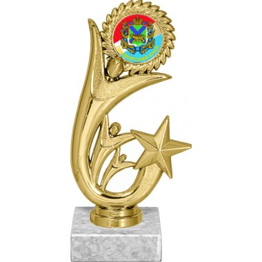 Фигурка №1199-1158 (Приморский край, высота 15 см (Фигурка, жетон для вклейки плюс цоколь и крепёж))