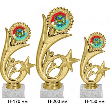 Комплект фигурок №1199-1158 (Приморский край, высота 20, 17, 15 см (Три фигурки, три жетона для вклейки плюс три цоколя и крепёж))