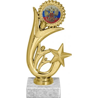 Фигурка №1200-1158 (Символика РФ, высота 15 см (Фигурка, жетон для вклейки плюс цоколь и крепёж))