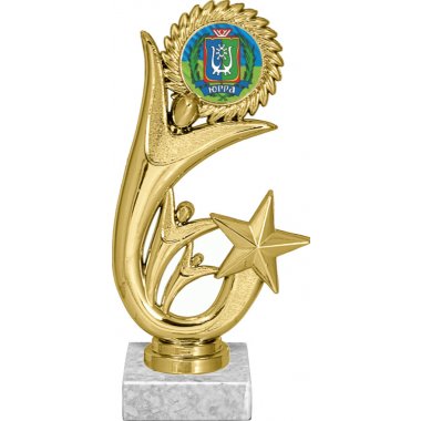 Фигурка №1205-1158 (ХМАО - Югра, высота 17 см (Фигурка, жетон для вклейки плюс цоколь и крепёж))