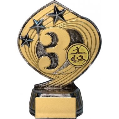 Фигурка №31-243 (Спортивная гимнастика, высота 14 см (Фигурка плюс жетон для вклейки)) (Размер табличек: 45x20 мм)