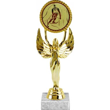 Фигурка №33-33 (Лыжный спорт, высота 20 см (Фигурка, жетон для вклейки плюс цоколь и крепёж))