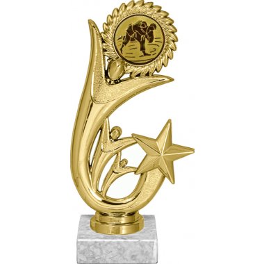 Фигурка №36-1158 (Дзюдо, высота 17 см (Фигурка, жетон для вклейки плюс цоколь и крепёж))