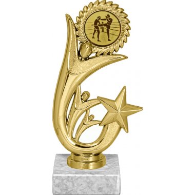 Фигурка №40-1158 (Кикбоксинг, высота 15 см (Фигурка, жетон для вклейки плюс цоколь и крепёж))