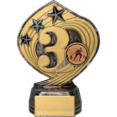 Фигурка №46-243 (Беговые лыжи, высота 14 см (Фигурка плюс жетон для вклейки)) (Размер табличек: 45x20 мм)