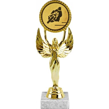 Фигурка №50-33 (Мотогонки, высота 20 см (Фигурка, жетон для вклейки плюс цоколь и крепёж))