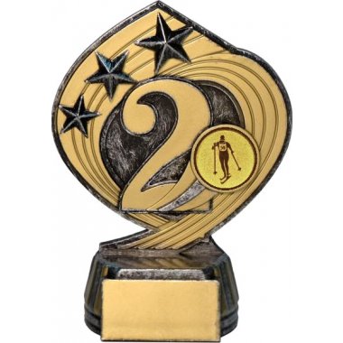 Фигурка №562-243 (Беговые лыжи, высота 14 см (Фигурка плюс жетон для вклейки)) (Размер табличек: 45x20 мм)