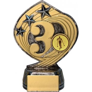 Фигурка №562-243 (Беговые лыжи, высота 14 см (Фигурка плюс жетон для вклейки)) (Размер табличек: 45x20 мм)