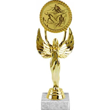 Фигурка №563-33 (Лыжный спорт, высота 20 см (Фигурка, жетон для вклейки плюс цоколь и крепёж))