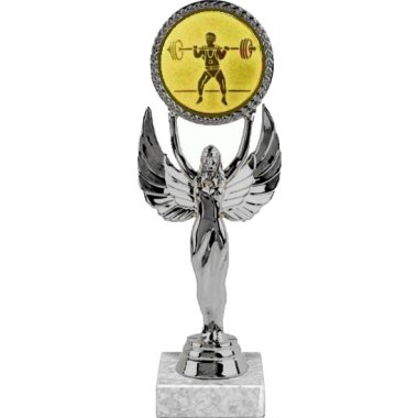 Фигурка №575-33 (Тяжёлая атлетика, высота 20 см (Фигурка, жетон для вклейки плюс цоколь и крепёж))