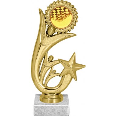 Фигурка №578-1158 (Шашки, высота 17 см (Фигурка, жетон для вклейки плюс цоколь и крепёж)) (Размер табличек: 45x15 мм)