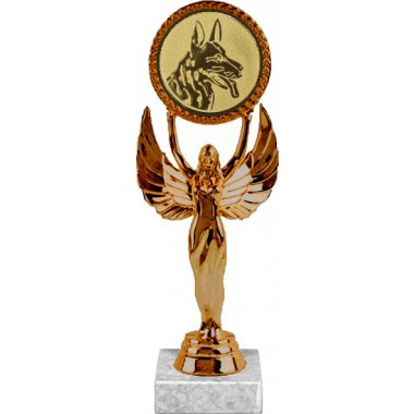 Фигурка №580-33 (Выставки собак (собаководство), высота 20 см (Фигурка, жетон для вклейки плюс цоколь и крепёж)) (Размер табличек: 45x15 мм)