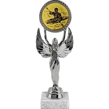 Фигурка №583-33 (Гребля на байдарке, высота 20 см (Фигурка, жетон для вклейки плюс цоколь и крепёж))