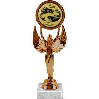 Фигурка №64-33 (Рыба, высота 20 см (Фигурка, жетон для вклейки плюс цоколь и крепёж))