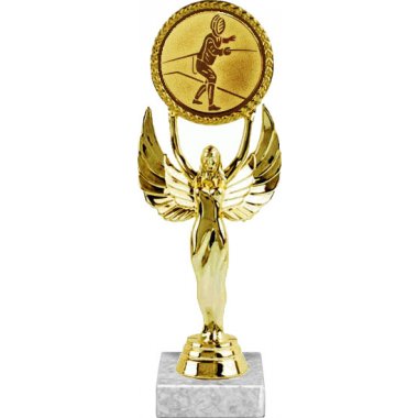 Фигурка №72-33 (Фехтование, высота 20 см (Фигурка, жетон для вклейки плюс цоколь и крепёж))