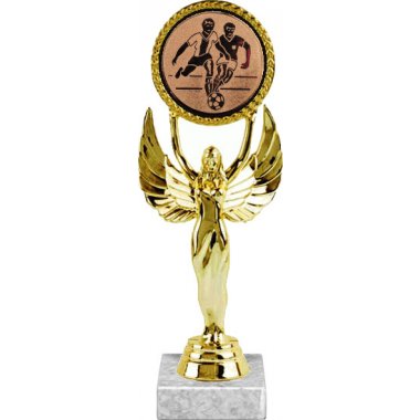 Фигурка №73-33 (Футбол, высота 20 см (Фигурка, жетон для вклейки плюс цоколь и крепёж)) (Размер табличек: 45x15 мм)