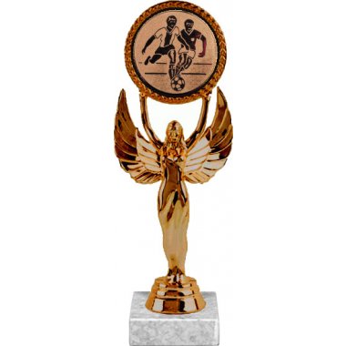 Фигурка №73-33 (Футбол, высота 20 см (Фигурка, жетон для вклейки плюс цоколь и крепёж)) (Размер табличек: 45x15 мм)