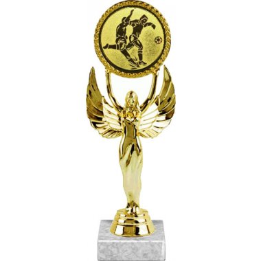 Фигурка №74-33 (Футбол, высота 20 см (Фигурка, жетон для вклейки плюс цоколь и крепёж)) (Размер табличек: 45x15 мм)