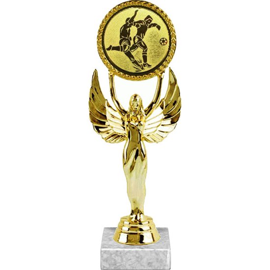 фигурка №74-33 (футбол, высота 20 см (фигурка, жетон для вклейки плюс цоколь и крепёж)) (размер табличек: 45x15 мм)