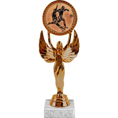 Фигурка №74-33 (Футбол, высота 20 см (Фигурка, жетон для вклейки плюс цоколь и крепёж)) (Размер табличек: 45x15 мм)