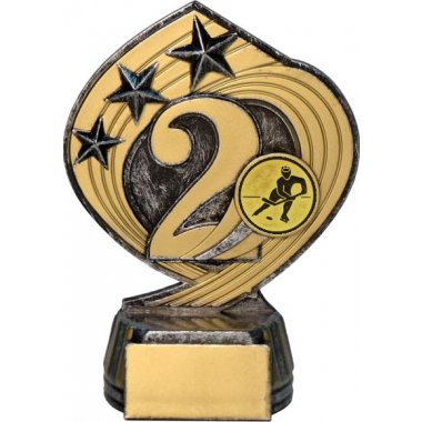 Фигурка №75-243 (Хоккей, высота 14 см (Фигурка плюс жетон для вклейки)) (Размер табличек: 45x20 мм)