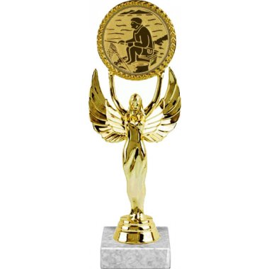 Фигурка №76-33 (Рыбак, высота 20 см (Фигурка, жетон для вклейки плюс цоколь и крепёж))