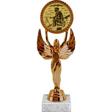 Фигурка №76-33 (Рыбак, высота 20 см (Фигурка, жетон для вклейки плюс цоколь и крепёж))