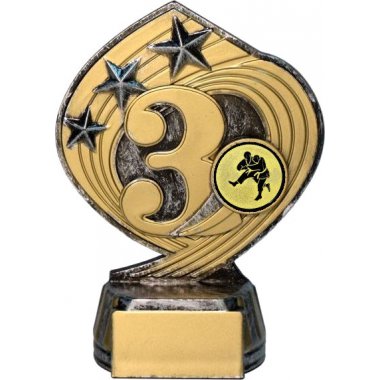 Фигурка №957-243 (Дзюдо, высота 14 см (Фигурка плюс жетон для вклейки)) (Размер табличек: 45x20 мм)