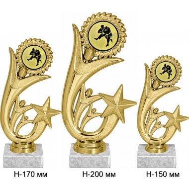 Комплект фигурок №957-1158 (Дзюдо, высота 20, 17, 15 см (Три фигурки, три жетона для вклейки плюс три цоколя и крепёж))