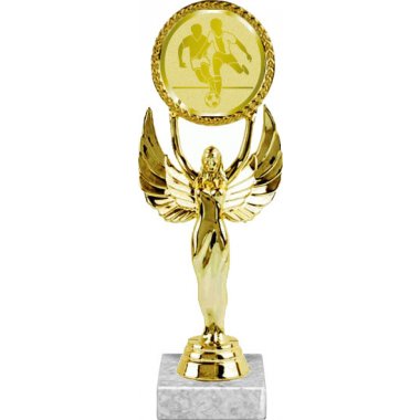 Фигурка №970-33 (Футбол, высота 20 см (Фигурка, жетон для вклейки плюс цоколь и крепёж)) (Размер табличек: 45x15 мм)