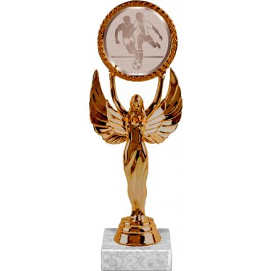 Фигурка №970-33 (Футбол, высота 20 см (Фигурка, жетон для вклейки плюс цоколь и крепёж)) (Размер табличек: 45x15 мм)
