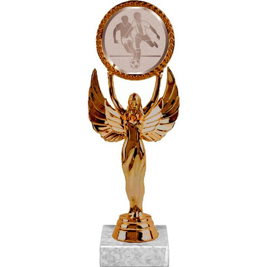 фигурка №970-33 (футбол, высота 20 см (фигурка, жетон для вклейки плюс цоколь и крепёж)) (размер табличек: 45x15 мм)