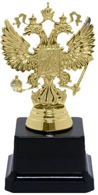 Фигурка №706 (Символика РФ, высота 13 см, пластик, размер таблички 40x20 мм)