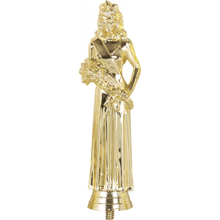 Фигурка №1071 (Королева красоты, высота 15,5 см, цвет золото, пластик)