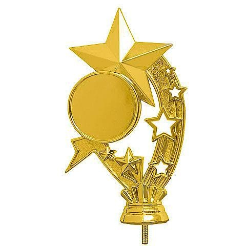 Фигурка №49 (Звезда, высота 17 см, цвет золото, пластик, диаметр вставки 50 мм)