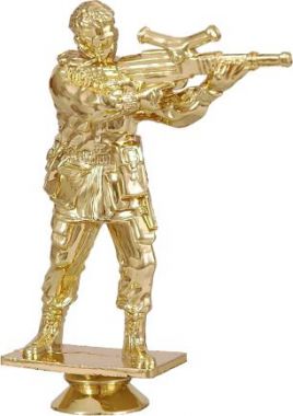 Фигурка №522 (Стрельба, высота 13,5 см, цвет золото, пластик)